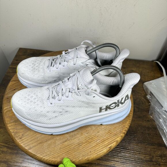Hoka Clinton 9 White Athletic Shoes - Picture 3 of 9